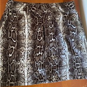 Topshop jean snakeskin mini